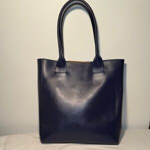 BCBGMaxAzria Dark Navy Leather Tote